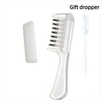 Unisex Transparent Essential Oil Applicator Massage Comb With Built-In Liquid Reservoir, Rolling Metal Teeth, Suitable Care A1 white
