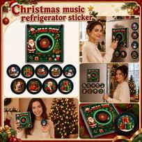Christmas Rotating Disc Night Light with Motion and Music Box Fridge for Home Holiday Decor One Size