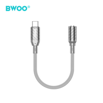 BWOO BZ65 USB-C į 3.5mm garso ir duomenų adapteris, pilkas