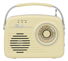 Setty Retro P350 Bluetooth garsiakalbis su FM radiju, smėlio spalvos