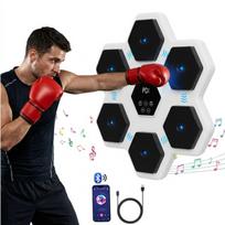Elektroninis Bokso Taikinys „Bluetooth“ Muzikinė Bokso Mašina Su Led — Bokso Įranga, Kardio Treniruotės Namuose, Bokso Aksesuarai, Sieninis Taikinys, Dovana Sportininkui, Treniruoklis, Namų Sporto Salė, 44x44x5 cm