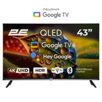 2E TV televizorius 43″ QLED 4K 60Hz Smart Google TV juodas