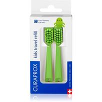 Curaprox Kids Travel refill atsarginės galvutės dantų šepetėliui Green 2 vnt.