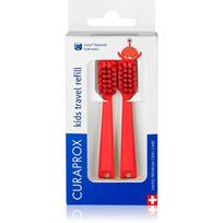 Curaprox Kids Travel refill atsarginės galvutės dantų šepetėliui Red 2 vnt.
