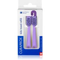 Curaprox Kids Travel refill atsarginės galvutės dantų šepetėliui Purple 2 vnt.