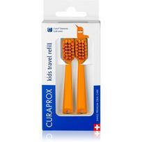 Curaprox Kids Travel refill atsarginės galvutės dantų šepetėliui Orange 2 vnt.