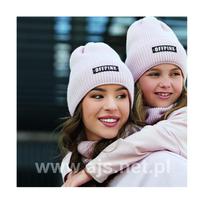 Moteriškas komplektas Off Pink 44-493 Kepurė+movas/šalikas