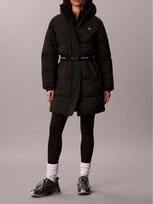 CALVIN KLEIN JEANS Moteriškas paltas, BELTED MIDWEIGHT LONG PUFFER