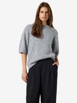 NOISY MAY Moteriški megzti marškinėliai trumpomis rankovėmis, NMSUTTON S/S O-NECK KNIT NOOS