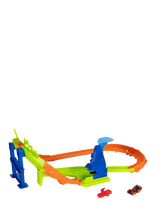 Hot Wheels - Stunt Tracks Jump Circuit Speedway With 1:64 Scale Die-Cast Toy Car, 180-Degree Curve - Lenktynių trasos - Marga / raštuota