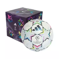 adidas UCL League 26/27 League Stage Box futbolo kamuolys, 4 dydis, baltas/mėlynas/rožinis/žalias KE9771