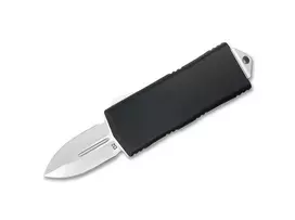 CobraTec BLKOTFMC OTF Money Clip D/A automatinis peilis, D2 plieno ašmenys, juoda aliuminio rankena