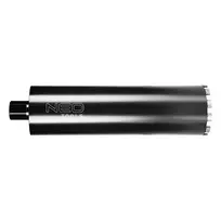 NEO TOOLS 57-864 deimantinis vainikinis grąžtas kiaurymių gręžimo staklėms, 122 mm skersmuo, 470 mm darbinis ilgis, 1 1/4 inch UNC sriegis, 11 segmentų, šlapiasis gręžimas, GRAPHITE PRO serija