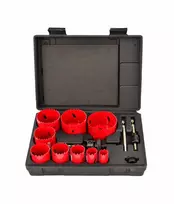AWTOOLS Bimetaliniai skylėtieji pjūklai 19-64 mm, 13 dalių su 2 laikikliais ir dėklu