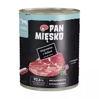 PAN MIĘSKO Kiauliena su šernu šlapi šunų maistas 800g – be grūdų, paštetas suaugusiems šunims