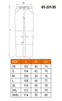 NEO Tools 81-231-XS apsauginės darbo kelnės, pilkos su žaliais akcentais, XS dydis, 100% medvilnė, 270 g/m², CE sertifikuota