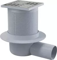 DEANTE KOS_001C taškinis kanalizacijos rinkinys – nerūdijančio plieno grotelės 150x150 mm, DN 50/70/100, K3 apkrovos klasė