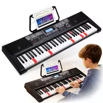MK 2115 mokomasis nešiojamas 37 klavišų elektroninis pianinas su 8 garsais, 8 ritmais, 4 demonstracinėmis dainomis, mikrofono įvestimi, juodos spalvos