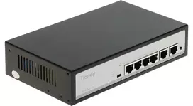 Tiandy TC-P3S06 4 prievadų PoE komutatorius su 2 aukštyn nukreiptais prievadais, 65W biudžetas, IEEE 802.3af/at, nevaldomas, skirtas stalui/sienai