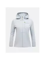 PEAK PERFORMANCE Women's Trail Polartec Power Grid užtrauktuku gobtuvu megztinis - Dusty Grey - XL