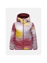 PEAK PERFORMANCE Women's AOP Helium Down Hood Striukė, dydis S - 700 Fill Power perdirbta pūka, PFC-free DWR, suspaudžiama