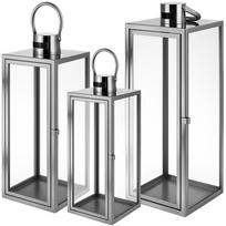Dekoratyvinių metalinių žibintų rinkinys Ruhhy 26477, 3 vnt., sidabrinis
