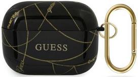 Ausinių dėklas Guess Guacaptpuchbk AirPods Pro cover, aukso sp./juoda sp.