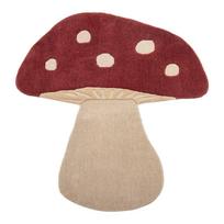 Raudonos spalvos iš vilnos vaikiškas kilimas 85x90 cm Mushroom – Bloomingville Mini