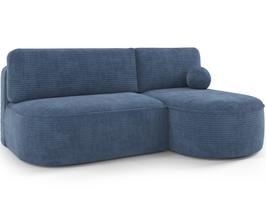 Kampinė sofa - lova Livosa Jarell 40, tamsiai mėlyna sp., dešininė, 144 x 220 cm x 93 cm