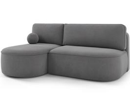 Kampinė sofa - lova Livosa Poco 04, pilka sp., kairinė, 144 x 220 cm x 93 cm