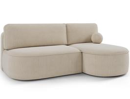 Kampinė sofa - lova Livosa Calmora 18, smėlio sp., dešininė, 144 x 220 cm x 93 cm