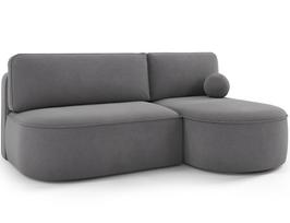 Kampinė sofa - lova Livosa Poco 04, pilka sp., dešininė, 144 x 220 cm x 93 cm