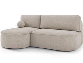 Kampinė sofa - lova Livosa Royal 18, smėlio sp., kairinė, 144 x 220 cm x 93 cm