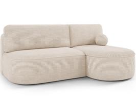 Kampinė sofa - lova Livosa Jarell 18, smėlio sp., dešininė, 144 x 220 cm x 93 cm