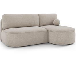 Kampinė sofa - lova Livosa Royal 18, smėlio sp., dešininė, 144 x 220 cm x 93 cm