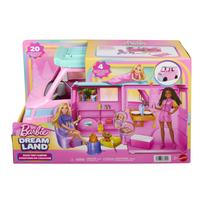 Automobilis lėlei Mattel Barbie Dream Land Road Trip Camper, rožinė sp./įvairių spalvų