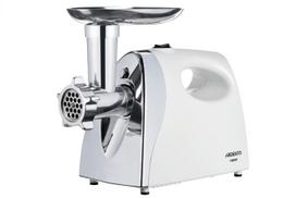 ARDESTO Mėsos malūnėlis, 1800W, našumas 2kg/min, 3 pjaustymo diskai + priedai dešrelėms, pomidorų sulčiaspaudė, plastikas, balta-sidabrinė