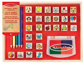 Melissa & Doug Rinkinys Mediniai antspaudai + Kreidelės Antspaudai 26 dizaino MelissaDoug rašalai