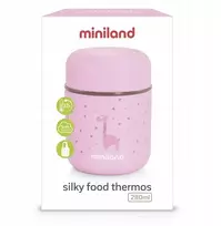 Miniland vakarienės termosas 0,28l, rožinis neopreno dangtelis