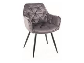 Signal Meble Signal CHERRY VELVET minkšta kėdė pilka/juoda SIG