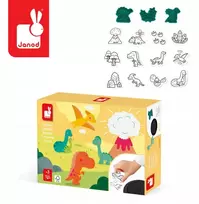 Kūrybinis pašto ženklų rinkinys Dinosaurs 3+, Janod