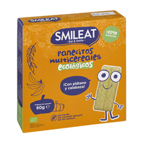 "Smileat" dribsnių keksiukai su bananais ir moliūgais Bio 60g
