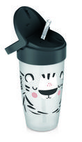 LOVI puodelis su šiaudeliu ACTIVE Salt&Pepper, 350 ml, 35/357