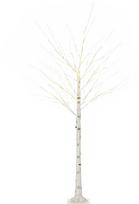 LED dekoratyvinis beržas su 96 šiltai baltomis LED lemputėmis, baltas, 22 × 22 × 180 cm