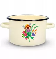 EMALINIS PUODAS AUKŠTAS 16 CM INDUKCINĖS DUJINĖS EMALINĖS TRAUKOS OLKUSZ LARGE 2 L