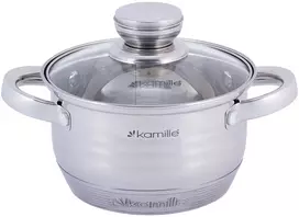 Kamille TRADICINIS PUODAS SU DANGIU 1,5L PLIENINIS 16cm INDUKCINĖS DUJOS