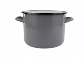 Tradicinis pilkai emaliuotas puodas Elo-Pol 6L, 22cm aukščio