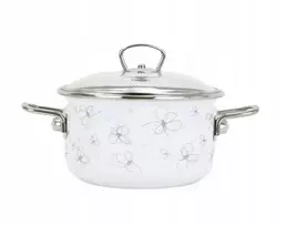 BELIS EMAL PUODAS. SU dangteliu 2,2L 18CM Baltas