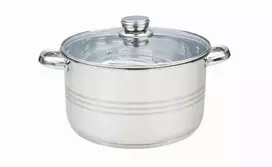 DIDELIS nerūdijančio plieno PUODAS 20L GASTRONOMIKOS AUKŠTOS INDUKCIJOS HOFFNER DUJOS