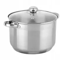 Elitehoff Plieninis puodas su dangteliu, stiklinis dangtelis, INDUKCINIS, 18 cm. 2,5 l